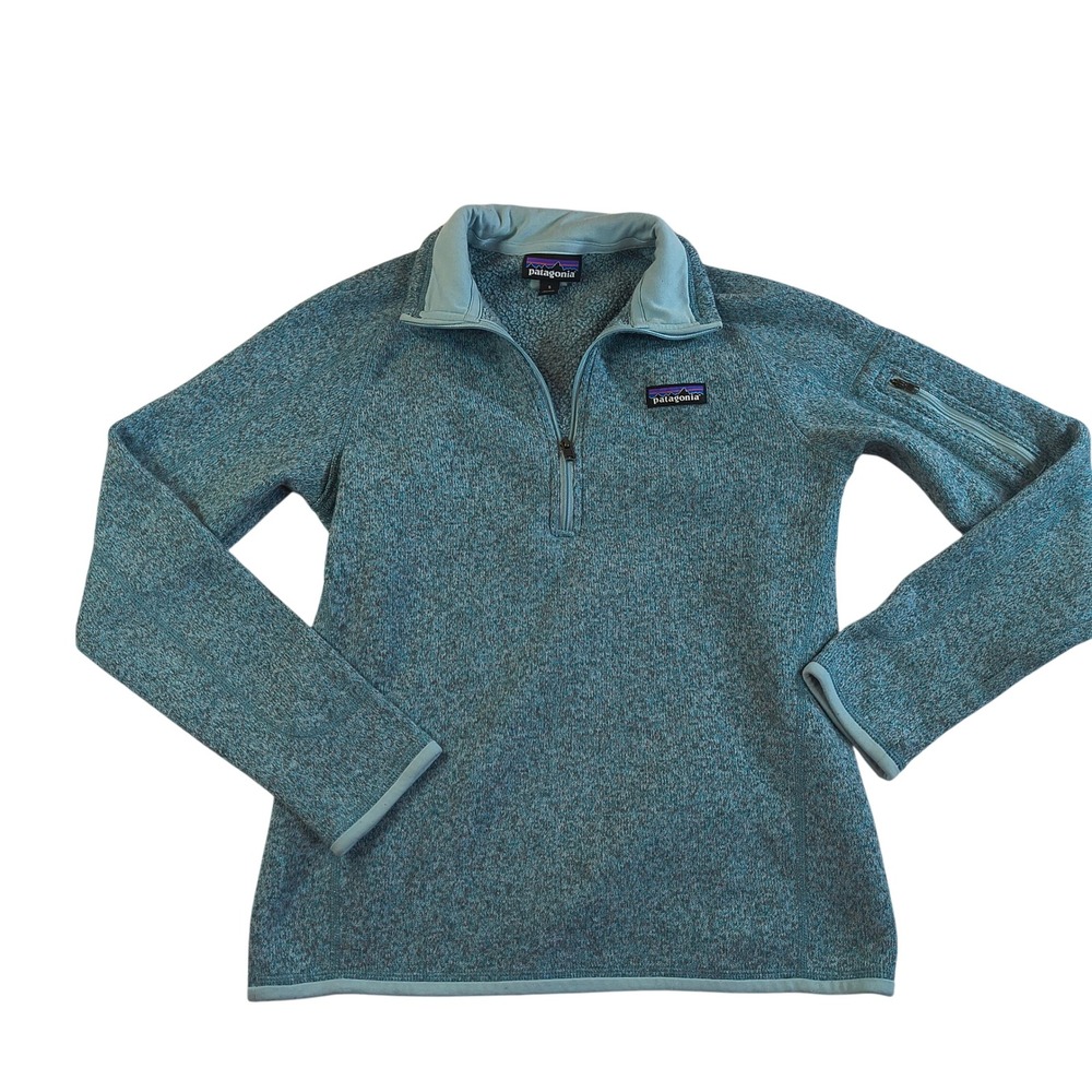Patagonia Fleece Pullover Quarter Zip Sweater Women's Blue Heathered Size Small